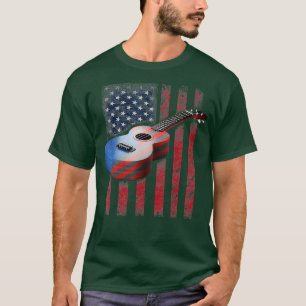 Amerikanische Akustikgitarre US-Flagge Vintage-Git T-Shirt
