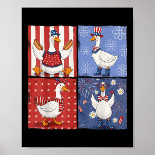 Amerikanische Alberne Gans 4. Juli Gänse Girly Usa Poster