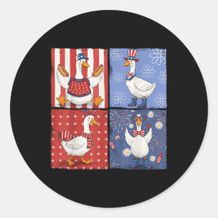 Amerikanische Alberne Gans 4. Juli Gänse Girly Usa Runder Aufkleber