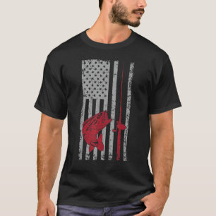 Amerikanische Angelrute Flagge Angler Us 4 T-Shirt