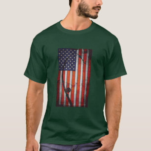 Amerikanische Angelrute USA Patriotisch 63  T-Shirt