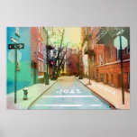 Amerikanische Backways Szene Urban Pop Art Poster<br><div class="desc">Aus einem Foto eines urbanen Canyons irgendwo in Amerika ist dieses bunte Kunstwerk,  das ich entworfen habe,  um einen Schnappschuss aus dem alltäglichen Leben der Stadt zu polieren. #backstreet #america #poster</div>