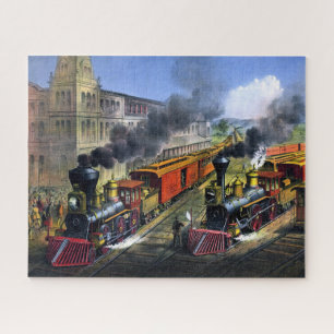 Amerikanische Bahn Szene Verlassend die Junction Puzzle