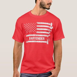 Amerikanische Bar für Flaggensperren Barkeeper 2 T-Shirt