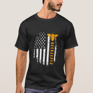 Amerikanische Bienenzuchtflagge Rette Bienenzuchtb T-Shirt