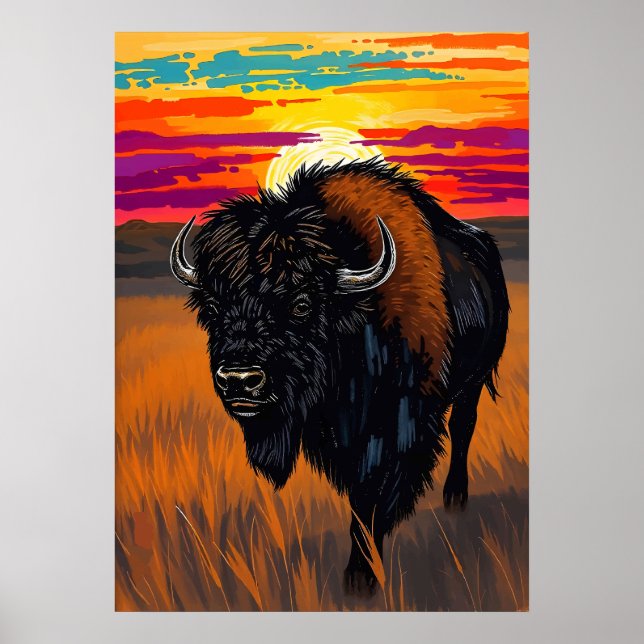 Amerikanische Bison-Kunst Poster (Vorne)