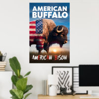 Amerikanische Bisons stehen auf dem Feld