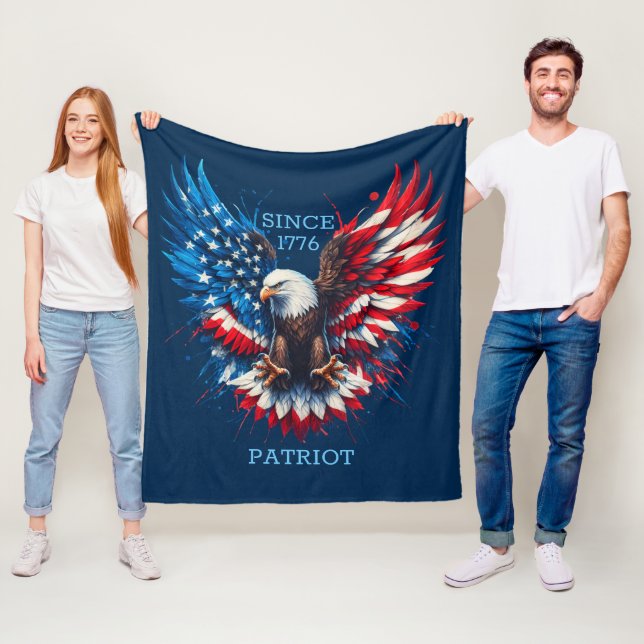 Amerikanische Bold Eagle Flaggenfarben Fleecedecke (Beispiel)