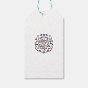 Amerikanische Braut Patriotische Hochzeit Vektor D Geschenkanhänger