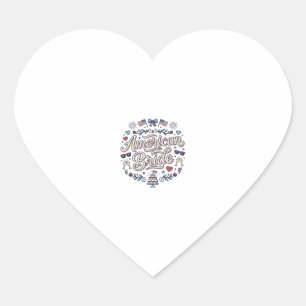 Amerikanische Braut Patriotische Hochzeit Vektor D Herz-Aufkleber
