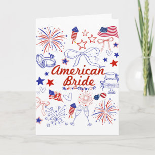 Amerikanische Braut patriotische Hochzeitsfeier Karte
