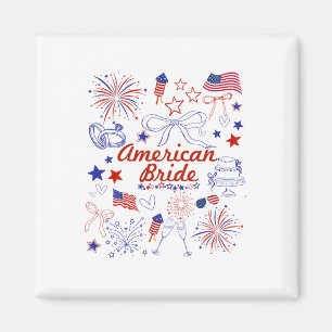 Amerikanische Braut patriotische Hochzeitsfeier Magnet