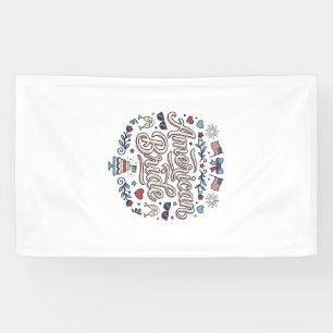 Amerikanische Braut Patriotisches Hochzeitsvektor- Banner