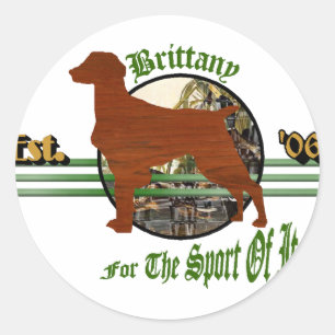 Amerikanische Bretagne Spaniel Geschenke Runder Aufkleber