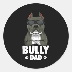Amerikanische Bully-Väter Hunde Väter Männer  Runder Aufkleber