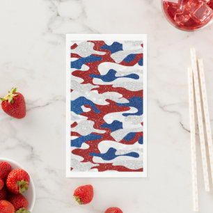 Amerikanische Camouflage 4. Juli Glitzer Serviette
