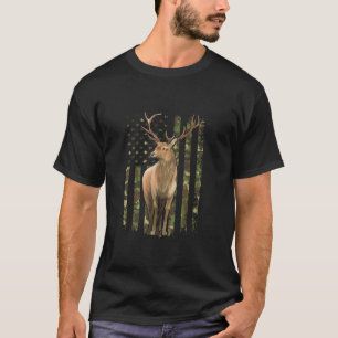 Amerikanische Camouflage Flag Big Buck Jagd Riffle T-Shirt
