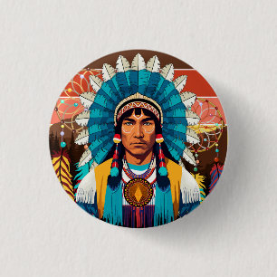 Amerikanische Chefmacht Portrait Button