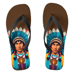 Amerikanische Chefmacht Portrait Flip Flops