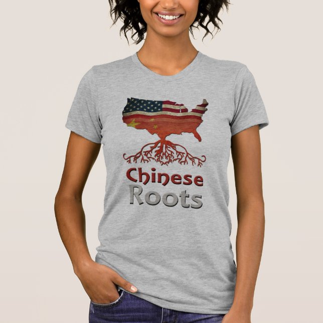 Amerikanische Chinesische Wurzeln T-Shirt (Vorderseite)