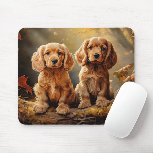 Amerikanische Cocker-Welpen Mousepad (Mit Mouse)