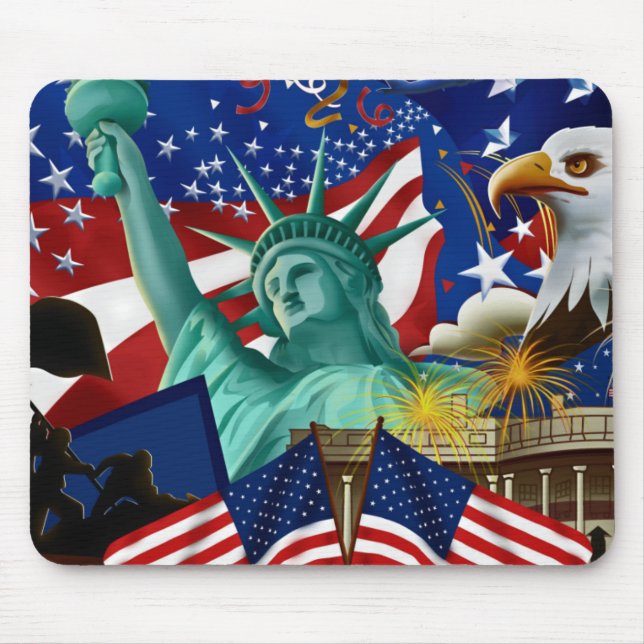 AMERIKANISCHE COLLAGE MOUSEPAD (Vorne)