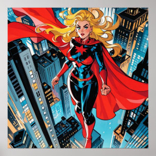 Amerikanische Comicen, Superheld der Retro-Comic Poster