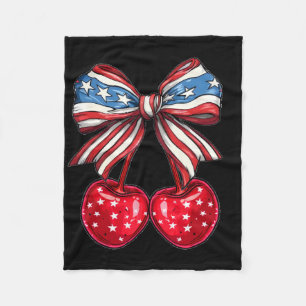 Amerikanische Coquette Kirsch-Schleife Patriotisch Fleecedecke