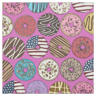 Amerikanische Donuts rosa Stoff