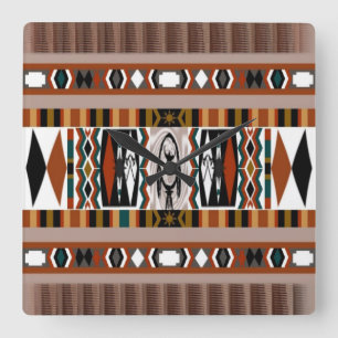 Amerikanische Dreamcatcher-Wall-Uhr Quadratische Wanduhr