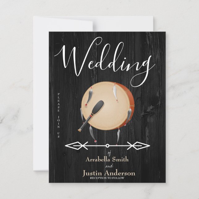 Amerikanische Drum Arrows Black Wedding Einladung (Vorderseite)
