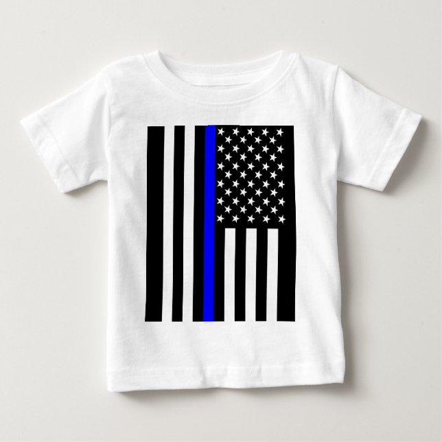 Amerikanische dünne Blue Line-Grafik Baby T-shirt (Vorderseite)