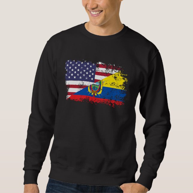 Amerikanische Ecuador-Flagge Sweatshirt (Vorderseite)