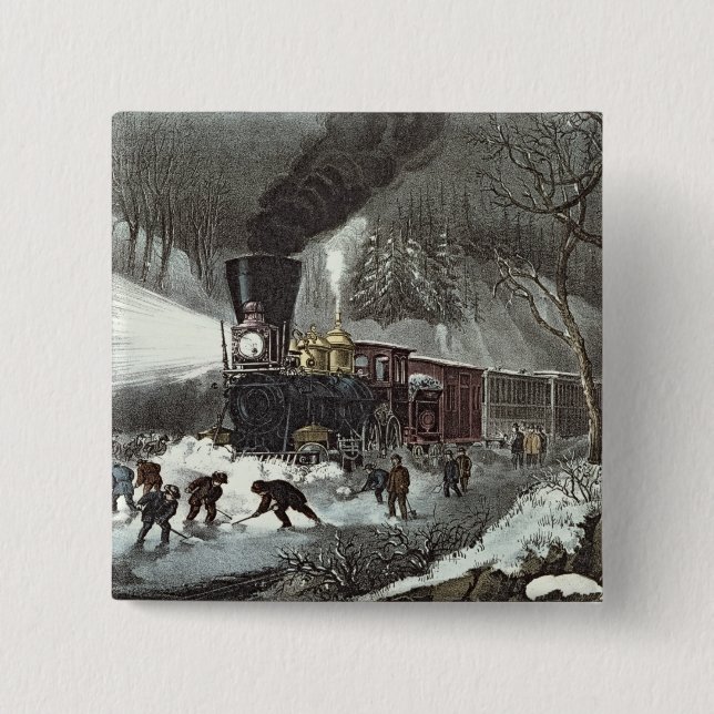 Amerikanische Eisenbahn-Szene, 1871 Button (Vorderseite)