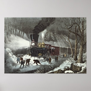 Amerikanische Eisenbahn Szene, 1871 Poster