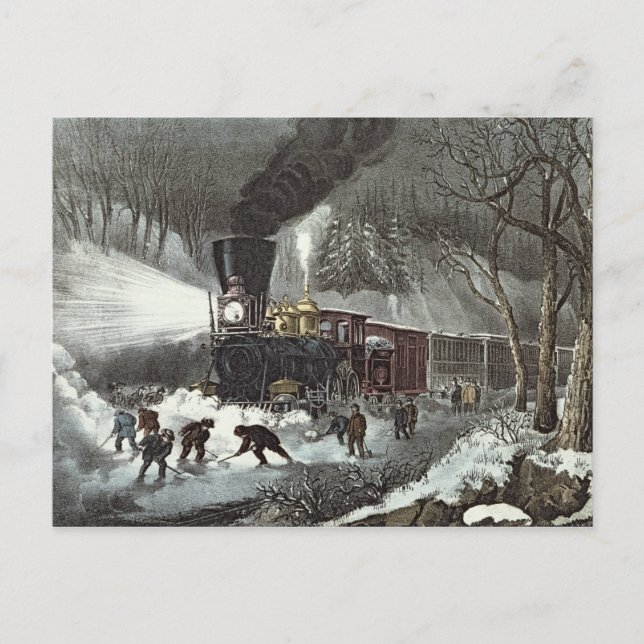 Amerikanische Eisenbahn-Szene, 1871 Postkarte (Vorderseite)