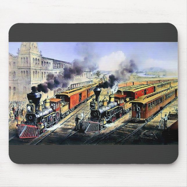 Amerikanische Eisenbahndampf-Motorzüge Mousepad (Vorne)