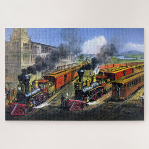 Amerikanische Eisenbahnszene, die den Knotenpunkt Puzzle