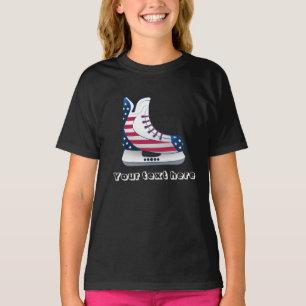 Amerikanische Eishockey-Schlittschuhe T-Shirt