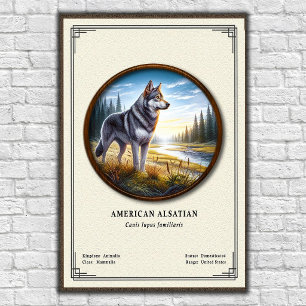 Amerikanische Elsässer Zoologie-Serie Poster
