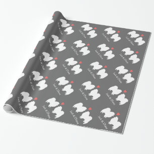 Amerikanische Eskimo-Hunde Hochzeit mit benutzerde Geschenkpapier