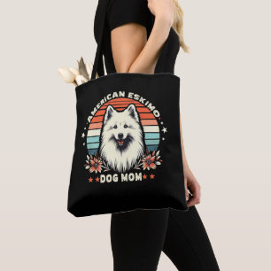 Amerikanische Eskimo-Hunde-Mama in Vintager Stille