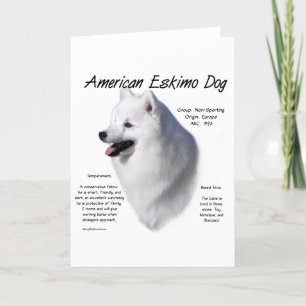 Amerikanische Eskimo-Hundeschichte; alles über Esk Feiertagskarte