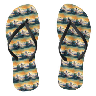 Amerikanische Eskimo-Strand-Surfing-Malerei Flip Flops