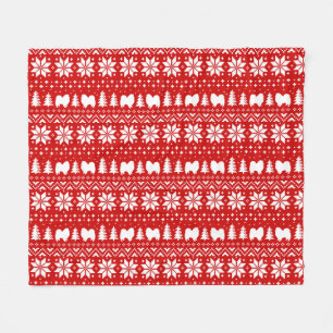 Amerikanische Eskimohunde Eskies Weihnachtsmuster Fleecedecke