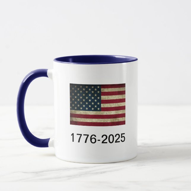Amerikanische Fahne 1776-2025 Kaffee-Tasse Tasse (Links)