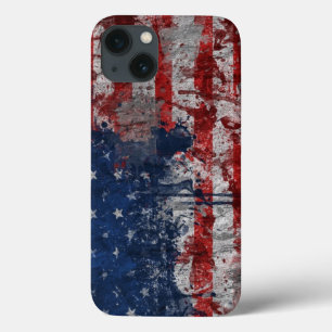 Amerikanische Fahne auf der Grunge-Wand gemalt Case-Mate iPhone Hülle