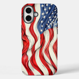 Amerikanische Fahne der Vereinigten Staaten iPhone 16 Plus Hülle