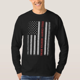 Amerikanische Fahne für Langlauf-Mountain-Biking 4 T-Shirt