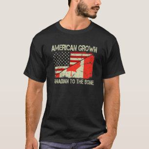 Amerikanische Fahne "Grown Canadian to Bone US Can T-Shirt